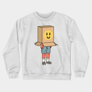 Boy in a cardboard box Crewneck Sweatshirt